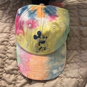 Disney Parks Mickey Mouse Embroidered Pastel Tie Dye Baseball Hat Adult